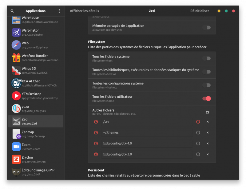 Flatseal Filesystem