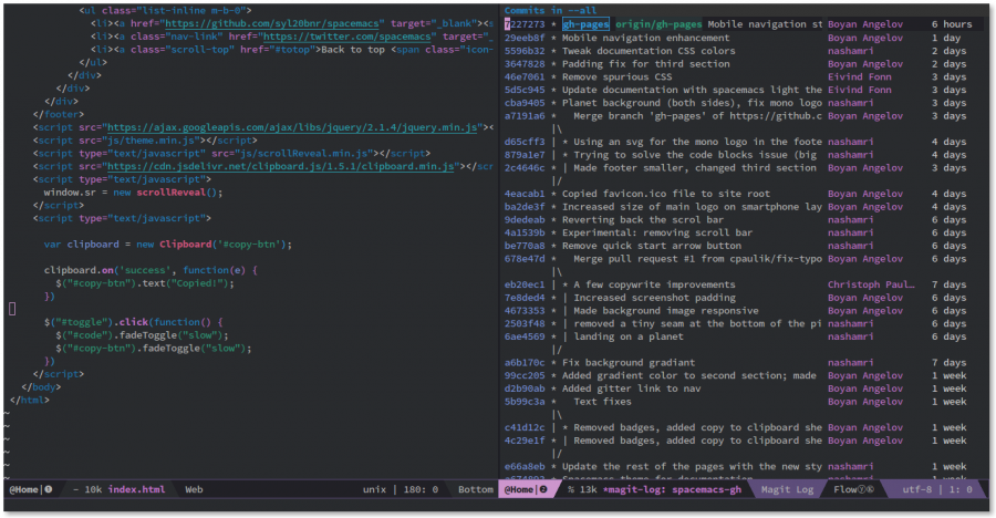  édition d'un fichier html et inspection des logs de git