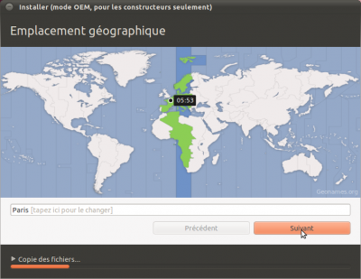 Saisissez vos informations d'emplacement géographique