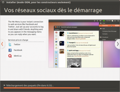 Laissez se dérouler l'installation