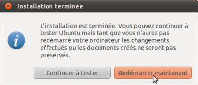 Redémarrez l'ordinateur
