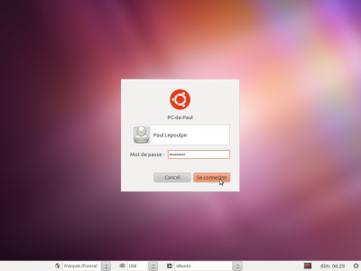 Votre client peut désormais ouvrir sa session utilisateur dans son système Ubuntu.