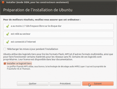 Vérifiez les caractéristiques de base de l'installation