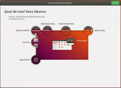  Un nouvel écran d'accueil est inclus dans Ubuntu 18.04 LTS.